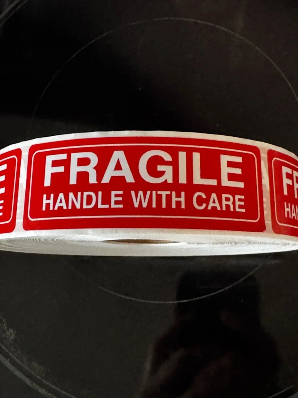 Fragile Handle With Care Sticker 100 piece - Red & White (not‎ roll)